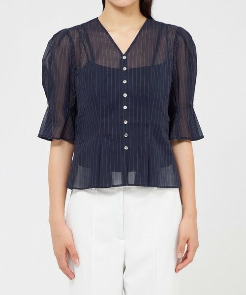 EPOCA / エポカ シャツ・ブラウス | シアーストライプ タックデザインブラウス | 詳細4