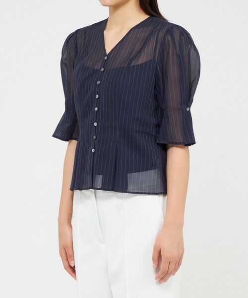 EPOCA / エポカ シャツ・ブラウス | シアーストライプ タックデザインブラウス | 詳細5