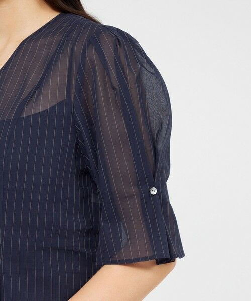 EPOCA / エポカ シャツ・ブラウス | シアーストライプ タックデザインブラウス | 詳細7