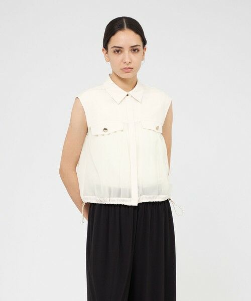 EPOCA/エポカ 【Lu TECS】シアーコンビ クロップドシャツ オフホワイト1 40 EPOCA/エポカ 【Lu TECS】シアーコンビ クロップドシャツ オフホワイト1 40