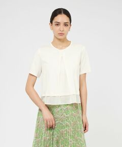 EPOCA 　チュール袖カットソー40サイズ　ほぼ新品♥美品 セール】 チュールコンビジャージー デザインカットソー