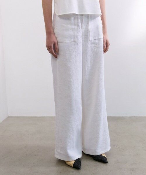EPOCA / エポカ その他パンツ | 【VERY NaVY2025年6月号掲載】リネンコットンデニム ワイドパンツ(オフホワイト1)