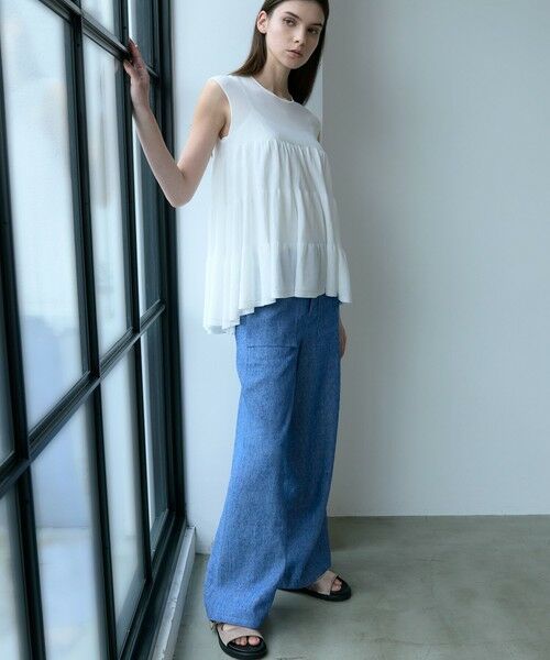 EPOCA/エポカ 【VERY NaVY2025年6月号掲載】リネンコットンデニム ワイドパンツ ブルー5 38 EPOCA/エポカ 【VERY NaVY2025年6月号掲載】リネンコットンデニム ワイドパンツ ブルー5 38