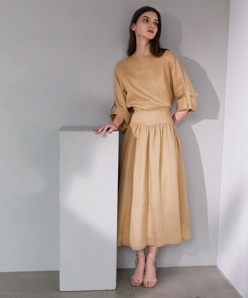 EPOCA / エポカ ロング・マキシ丈スカート | 【VERY NaVY2025年6月号掲載】麻ツイル ギャザーフレアスカート | 詳細1