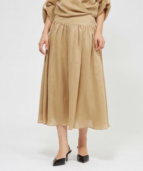 EPOCA / エポカ ロング・マキシ丈スカート | 【VERY NaVY2025年6月号掲載】麻ツイル ギャザーフレアスカート | 詳細10