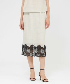 EPOCA / エポカ ロング・マキシ丈スカート | バイカラーエンブロイダリー タイトスカート