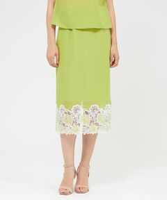 EPOCA / エポカ ロング・マキシ丈スカート | バイカラーエンブロイダリー タイトスカート