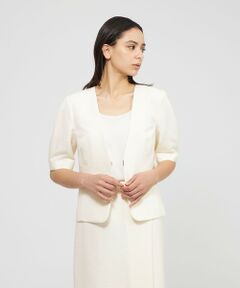 EPOCA / エポカ ノーカラージャケット | 【EPOCA DI BASE】 シルクツムギジャカード ノーカラージャケット 《WEB＆一部店舗限定》