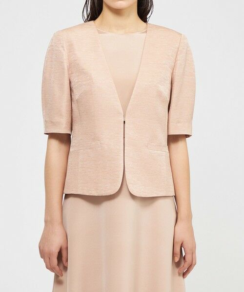 EPOCA / エポカ ノーカラージャケット | 【EPOCA DI BASE】 シルクツムギジャカード ノーカラージャケット 《WEB&一部店舗限定》 | 詳細3