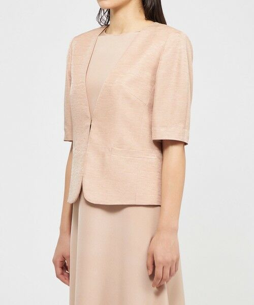 EPOCA / エポカ ノーカラージャケット | 【EPOCA DI BASE】 シルクツムギジャカード ノーカラージャケット 《WEB&一部店舗限定》 | 詳細4