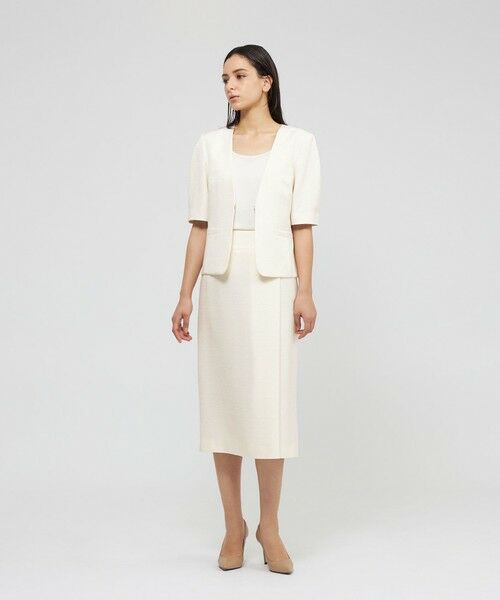 EPOCA / エポカ ノーカラージャケット | 【EPOCA DI BASE】 シルクツムギジャカード ノーカラージャケット 《WEB&一部店舗限定》 | 詳細1