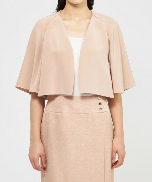 EPOCA / エポカ ノーカラージャケット | 【EPOCA DI BASE】 シルクダブルクレープ ボレロジャケット 《WEB＆一部店舗限定》 | 詳細3