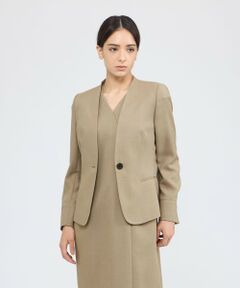 EPOCA / エポカ ノーカラージャケット | ナチュラルビエラ ノーカラージャケット