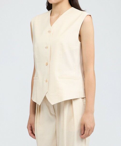 EPOCA / エポカ ノーカラージャケット | リネンブレンド ジレトップス | 詳細6