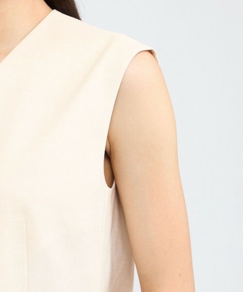 EPOCA / エポカ ノーカラージャケット | リネンブレンド ジレトップス | 詳細8