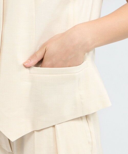 EPOCA / エポカ ノーカラージャケット | リネンブレンド ジレトップス | 詳細9