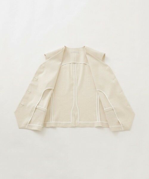 EPOCA / エポカ ノーカラージャケット | リネンブレンド ジレトップス | 詳細12