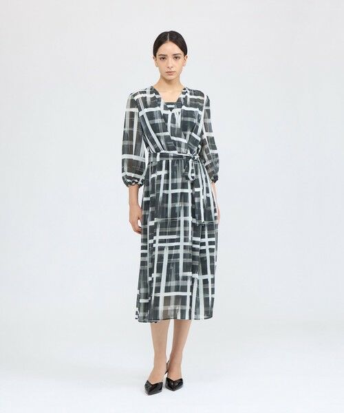 EPOCA / エポカ ロング・マキシ丈ワンピース | ジオメトリックプリント カシュクールワンピース | 詳細1