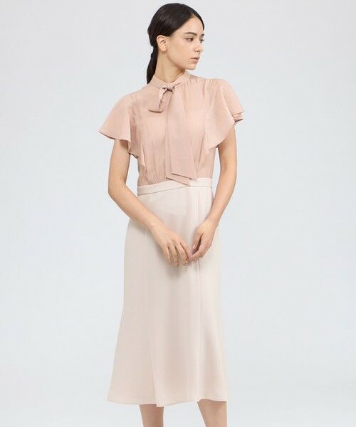 EPOCA / エポカ ロング・マキシ丈ワンピース | シフォンコンビ デザインドレス(ピンク3)