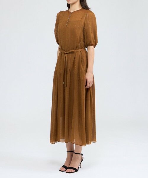 EPOCA / エポカ ロング・マキシ丈ワンピース | ラメストライプジャカード フレアマキシドレス | 詳細8