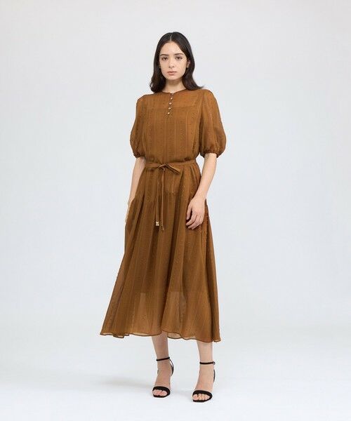 EPOCA / エポカ ロング・マキシ丈ワンピース | ラメストライプジャカード フレアマキシドレス | 詳細5