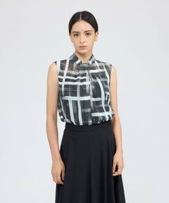 EPOCA / エポカ シャツ・ブラウス | ジオメトリックプリント スタンドカラーブラウス