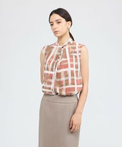 EPOCA / エポカ シャツ・ブラウス | ジオメトリックプリント スタンドカラーブラウス