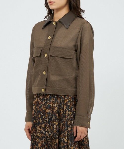 EPOCA / エポカ ノーカラージャケット | カラミメッシュ シアーブルゾン | 詳細7