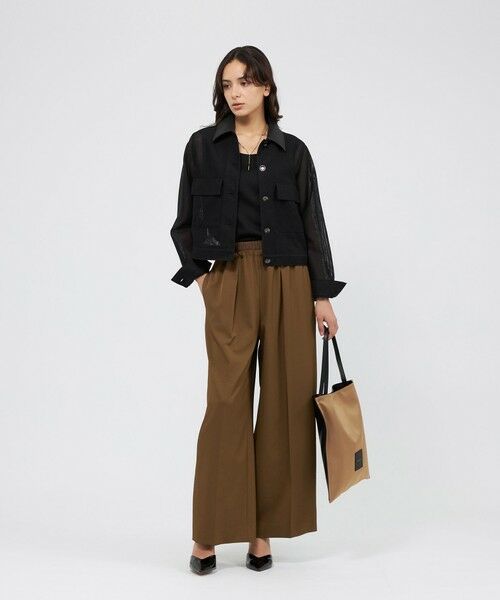 EPOCA / エポカ ノーカラージャケット | カラミメッシュ シアーブルゾン | 詳細1