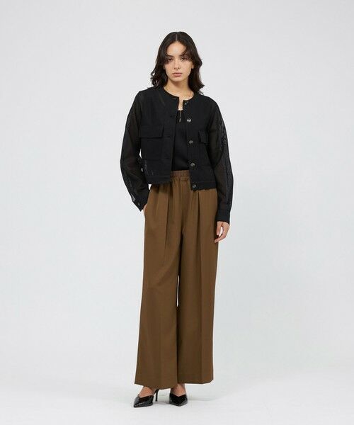 EPOCA / エポカ ノーカラージャケット | カラミメッシュ シアーブルゾン | 詳細2