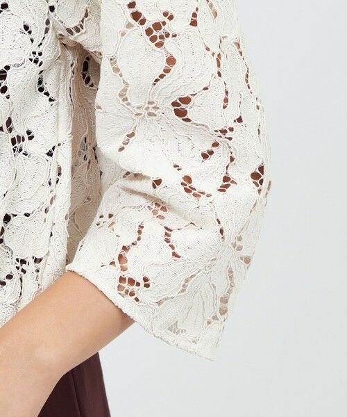 EPOCA / エポカ ノーカラージャケット | フラワーコードレース ドロストブルゾン | 詳細8