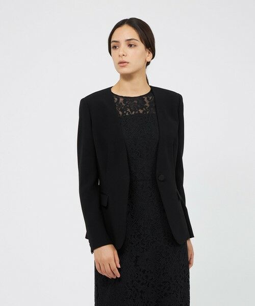 EPOCA / エポカ ノーカラージャケット | コンパクトダブルクロス ノーカラージャケット | 詳細3