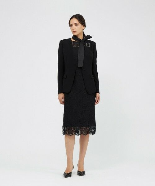 EPOCA / エポカ ノーカラージャケット | コンパクトダブルクロス ノーカラージャケット | 詳細1