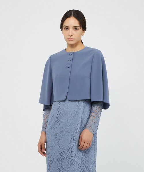 EPOCA / エポカ ノーカラージャケット | コンパクトダブルクロス ボレロ（サックス１）