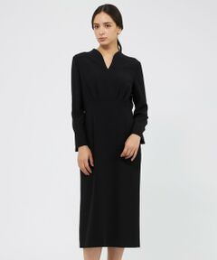 EPOCA / エポカ ロング・マキシ丈ワンピース | コンパクトダブルクロス Vネックワンピース