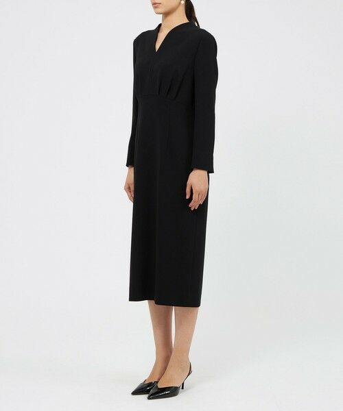 EPOCA / エポカ ロング・マキシ丈ワンピース | コンパクトダブルクロス Vネックワンピース | 詳細3