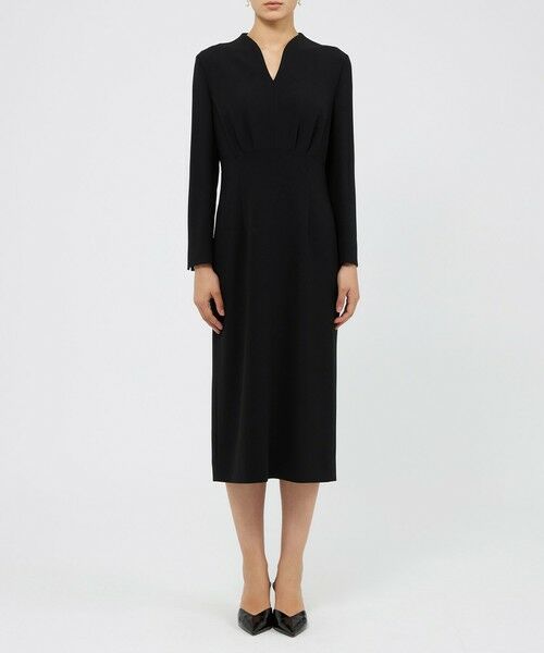 EPOCA / エポカ ロング・マキシ丈ワンピース | コンパクトダブルクロス Vネックワンピース | 詳細2