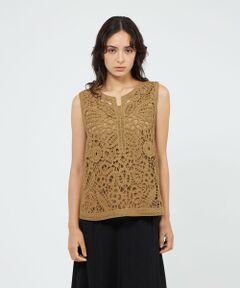 EPOCA / エポカ ニット・セーター | フラワーエンブロイダリー ニットジレ