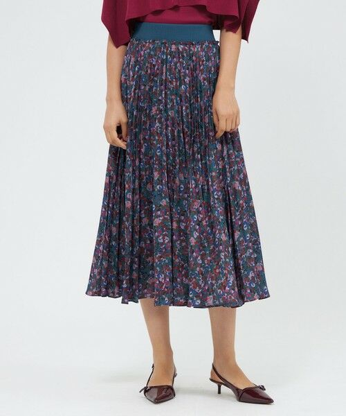 EPOCA/エポカ スモールフラワープリント アコーディオンプリーツスカート ネイビー2 40 EPOCA/エポカ スモールフラワープリント アコーディオンプリーツスカート ネイビー2 40