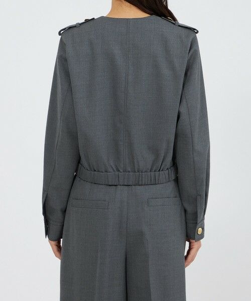 EPOCA / エポカ ノーカラージャケット | ライトウールツイル クロップドジャケット | 詳細5