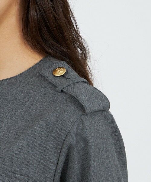EPOCA / エポカ ノーカラージャケット | ライトウールツイル クロップドジャケット | 詳細6