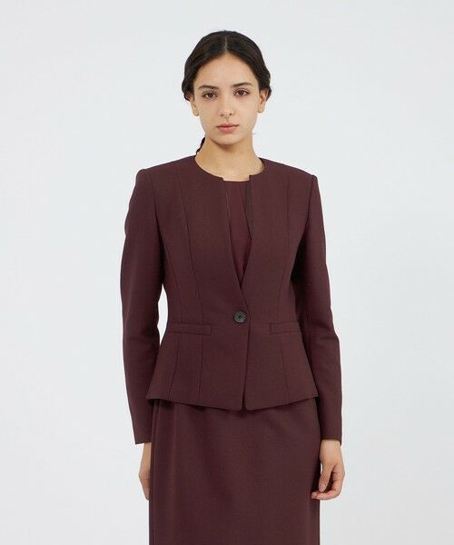 EPOCA / エポカ ノーカラージャケット | 24 TWENTY FOUR Noble ノーカラージャケット(ワイン2)