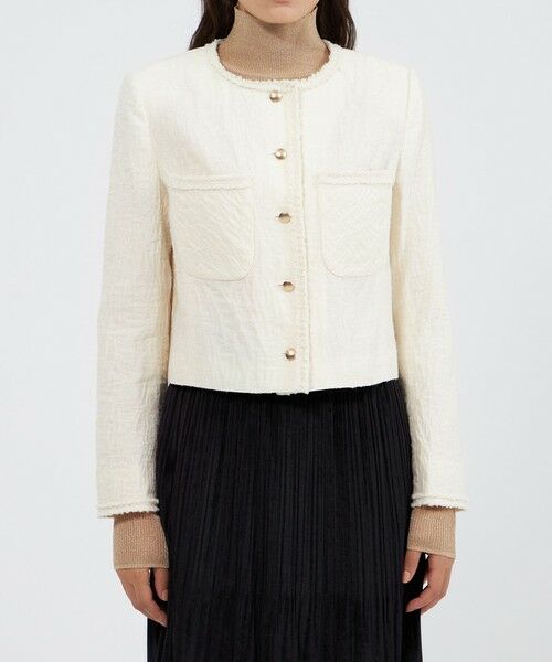 EPOCA / エポカ ノーカラージャケット | ブークレージャカード ノーカラージャケット | 詳細3