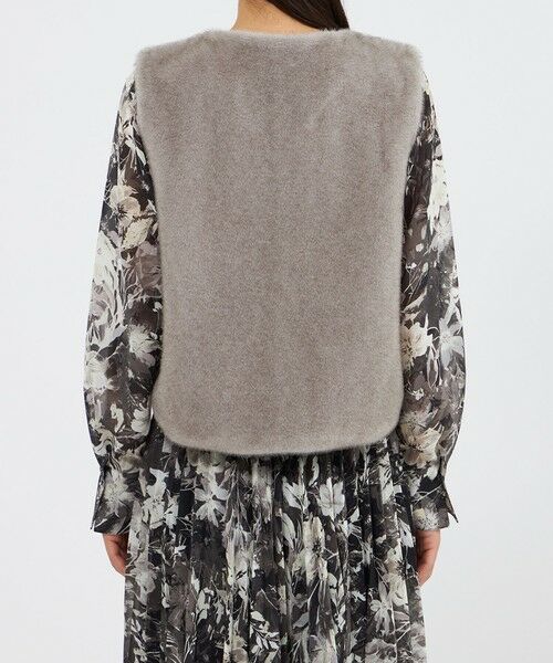 EPOCA / エポカ ノーカラージャケット | エコファーVネックジレ | 詳細8