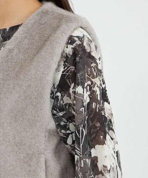 EPOCA / エポカ ノーカラージャケット | エコファーVネックジレ | 詳細9