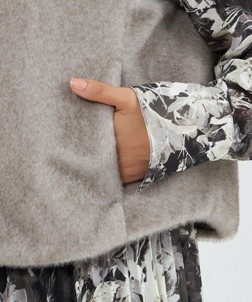 EPOCA / エポカ ノーカラージャケット | エコファーVネックジレ | 詳細10