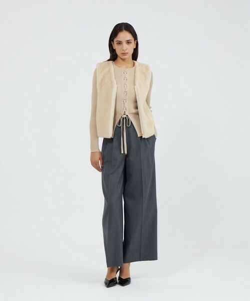 EPOCA / エポカ ノーカラージャケット | エコファーVネックジレ | 詳細1