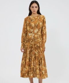 EPOCA / エポカ ロング・マキシ丈ワンピース | レイヤーフィオーレプリント プリーツドレス