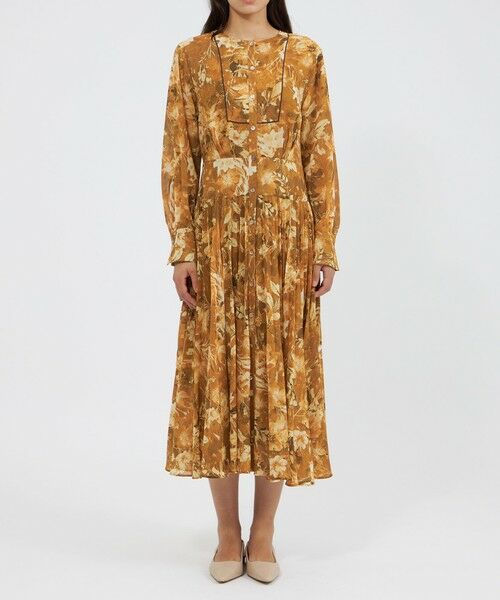 EPOCA / エポカ ロング・マキシ丈ワンピース | レイヤーフィオーレプリント プリーツドレス | 詳細3