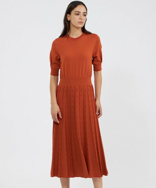 EPOCA / エポカ ロング・マキシ丈ワンピース | リブコンビニットドレス(オレンジ1)